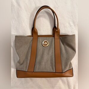 Michael Kors Tan and Brown Tote Bag